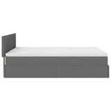 Ottoman Bed with Mattress & LEDs Dark Grey Queen Fabric - Extra Image