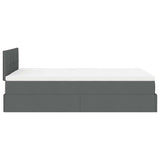 Ottoman Bed with Mattress & LEDs Dark Grey King Single Fabric - Extra Image