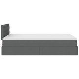 Ottoman Bed with Mattress & LEDs Dark Grey King Single Fabric - Extra Image