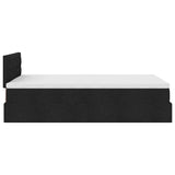 Ottoman Bed with Mattress & LEDs Black King Single Fabric