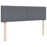 Ottoman Bed with Mattress & LEDs Dark Grey Double Velvet - Low Angle