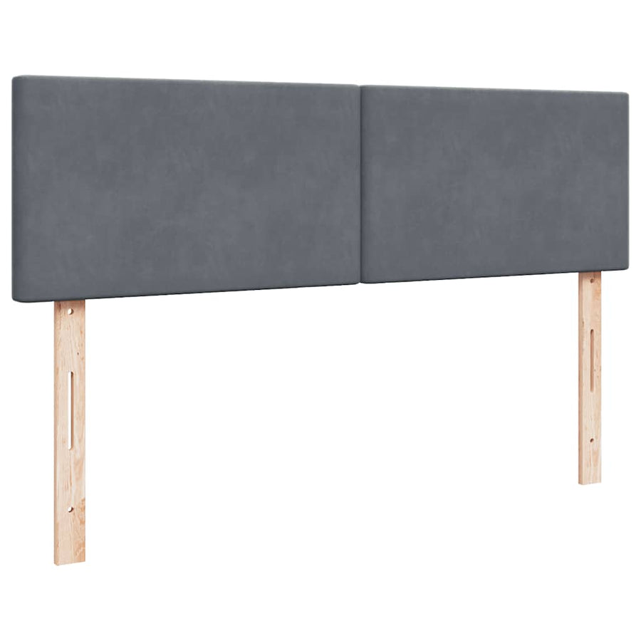 Ottoman Bed with Mattress & LEDs Dark Grey Double Velvet