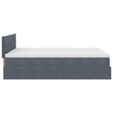 Ottoman Bed with Mattress & LEDs Dark Grey Double Velvet - Extra Image