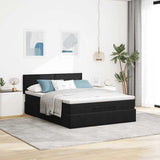 Ottoman Bed with Mattress & LEDs Black Double Velvet - Top-Down View
