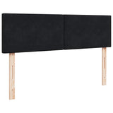 Ottoman Bed with Mattress & LEDs Black Double Velvet - Low Angle