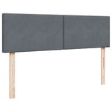 Ottoman Bed with Mattress & LEDs Dark Grey Queen Velvet