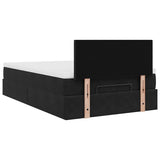 Ottoman Bed with Mattress & LEDs Black King Single Velvet - Extra Image