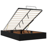 Ottoman Bed with Mattress & LEDs Black King Single Velvet