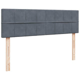 Ottoman Bed with Mattress & LEDs Dark Grey Double Velvet - Low Angle
