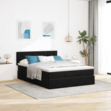 Ottoman Bed with Mattress & LEDs Black Double Velvet - Top-Down View