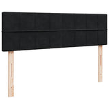 Ottoman Bed with Mattress & LEDs Black Double Velvet - Low Angle