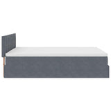Ottoman Bed with Mattress & LEDs Dark Grey Queen Velvet - Extra Image