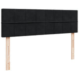 Ottoman Bed with Mattress & LEDs Black Queen Velvet - Low Angle