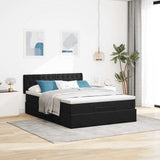 Ottoman Bed with Mattress & LEDs Black Double Velvet - Top-Down View