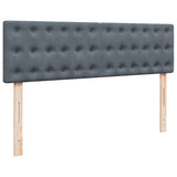 Ottoman Bed with Mattress & LEDs Dark Grey Queen Velvet