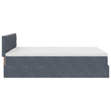 Ottoman Bed with Mattress & LEDs Dark Grey Queen Velvet - Extra Image