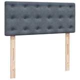 Ottoman Bed with Mattress & LEDs Dark Grey King Single Velvet