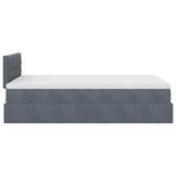 Ottoman Bed with Mattress & LEDs Dark Grey King Single Velvet - Extra Image