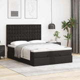 Ottoman Bed with Mattress Black Double Faux Leather - Side View