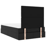 Ottoman Bed with Mattress Black King Single Faux Leather - Extra Image