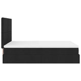 Ottoman Bed with Mattress Black Double Fabric - Extra Image