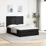 Ottoman Bed with Mattress Black Queen Fabric - Side View
