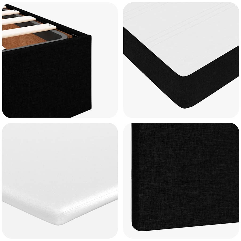 Ottoman Bed with Mattress Black Queen Fabric