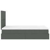 Ottoman Bed with Mattress Dark Grey King Single Fabric - Extra Image