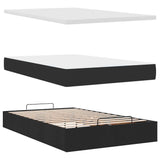 Ottoman Bed with Mattress Black King Single Fabric - Low Angle