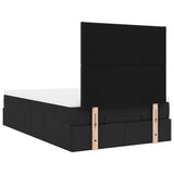 Ottoman Bed with Mattress Black King Single Fabric - Extra Image