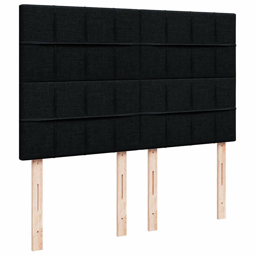 Ottoman Bed with Mattress Black Queen Fabric