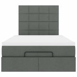 Ottoman Bed with Mattress Dark Grey King Single Fabric