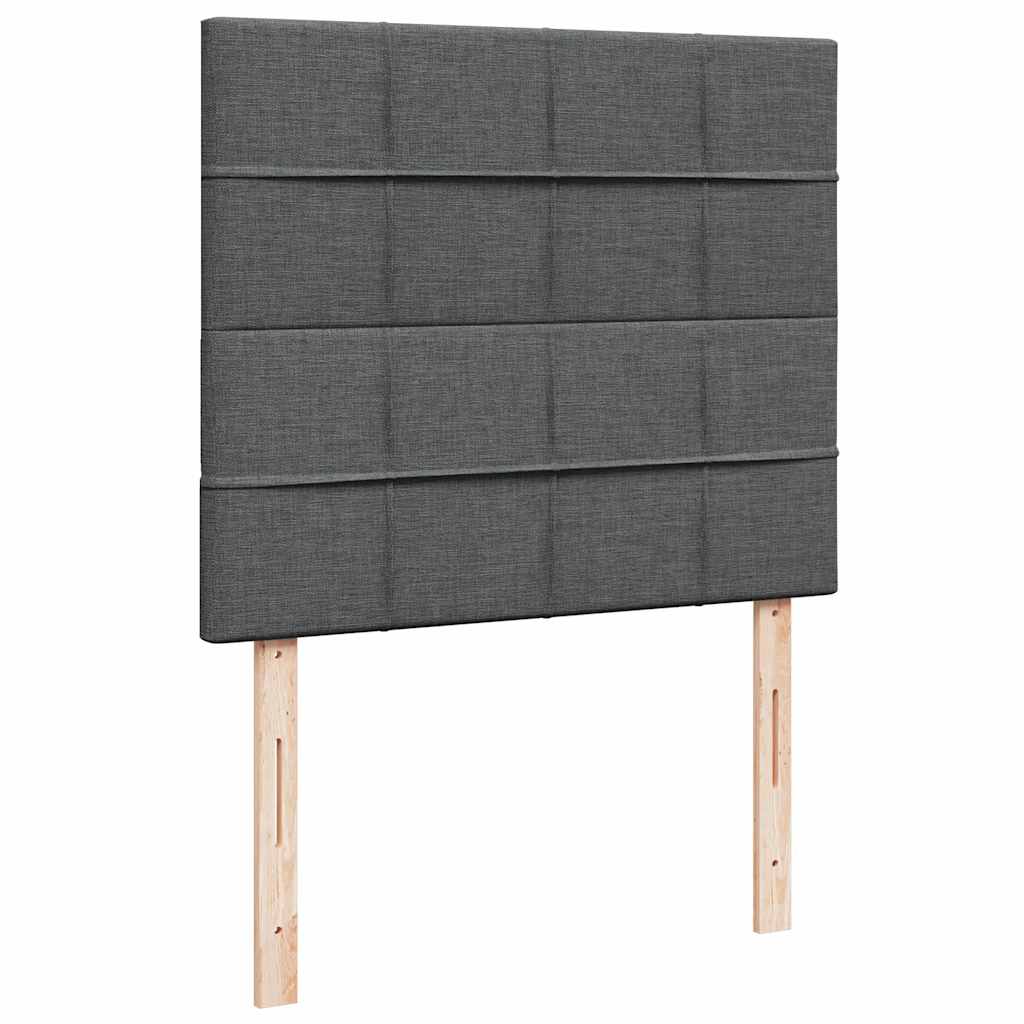 Ottoman Bed with Mattress Dark Grey King Single Fabric