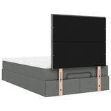 Ottoman Bed with Mattress Dark Grey King Single Fabric - Extra Image