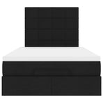 Ottoman Bed with Mattress Black King Single Fabric
