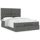 Ottoman Bed with Mattress Dark Grey Queen Fabric - Top-Down View