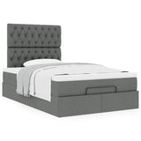 Ottoman Bed with Mattress Dark Grey King Single Fabric - Top-Down View