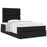 Ottoman Bed with Mattress Black King Single Fabric - 45-Degree Angle