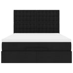 Ottoman Bed with Mattress Black Queen Fabric