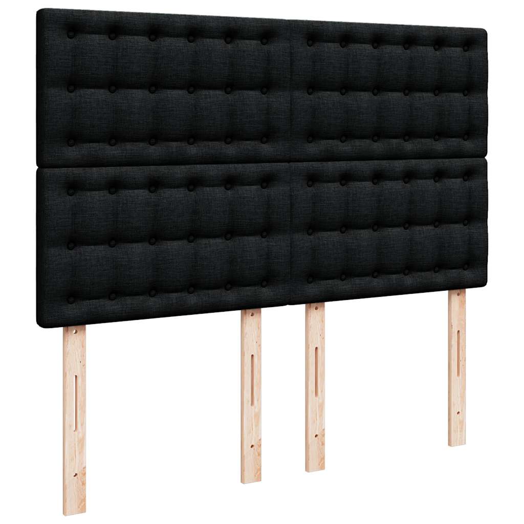 Ottoman Bed with Mattress Black Queen Fabric