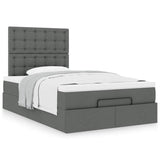 Ottoman Bed with Mattress Dark Grey King Single Fabric - Top-Down View