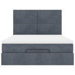 Ottoman Bed with Mattresses Dark Grey Double Velvet