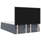 Ottoman Bed with Mattresses Dark Grey Queen Velvet - Extra Image