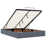 Ottoman Bed with Mattresses Dark Grey Queen Velvet - Extra Image