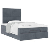 Ottoman Bed with Mattresses Dark Grey King Single Velvet - Top-Down View