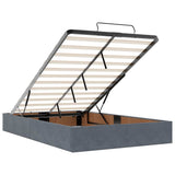 Ottoman Bed with Mattresses Dark Grey King Single Velvet - Extra Image