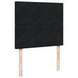 Ottoman Bed with Mattresses Black King Single Velvet