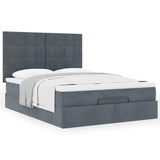Ottoman Bed with Mattresses Dark Grey Queen Velvet - Top-Down View