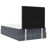Ottoman Bed with Mattresses Dark Grey King Single Velvet - Extra Image