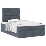 Ottoman Bed with Mattresses Dark Grey King Single Velvet - Top-Down View